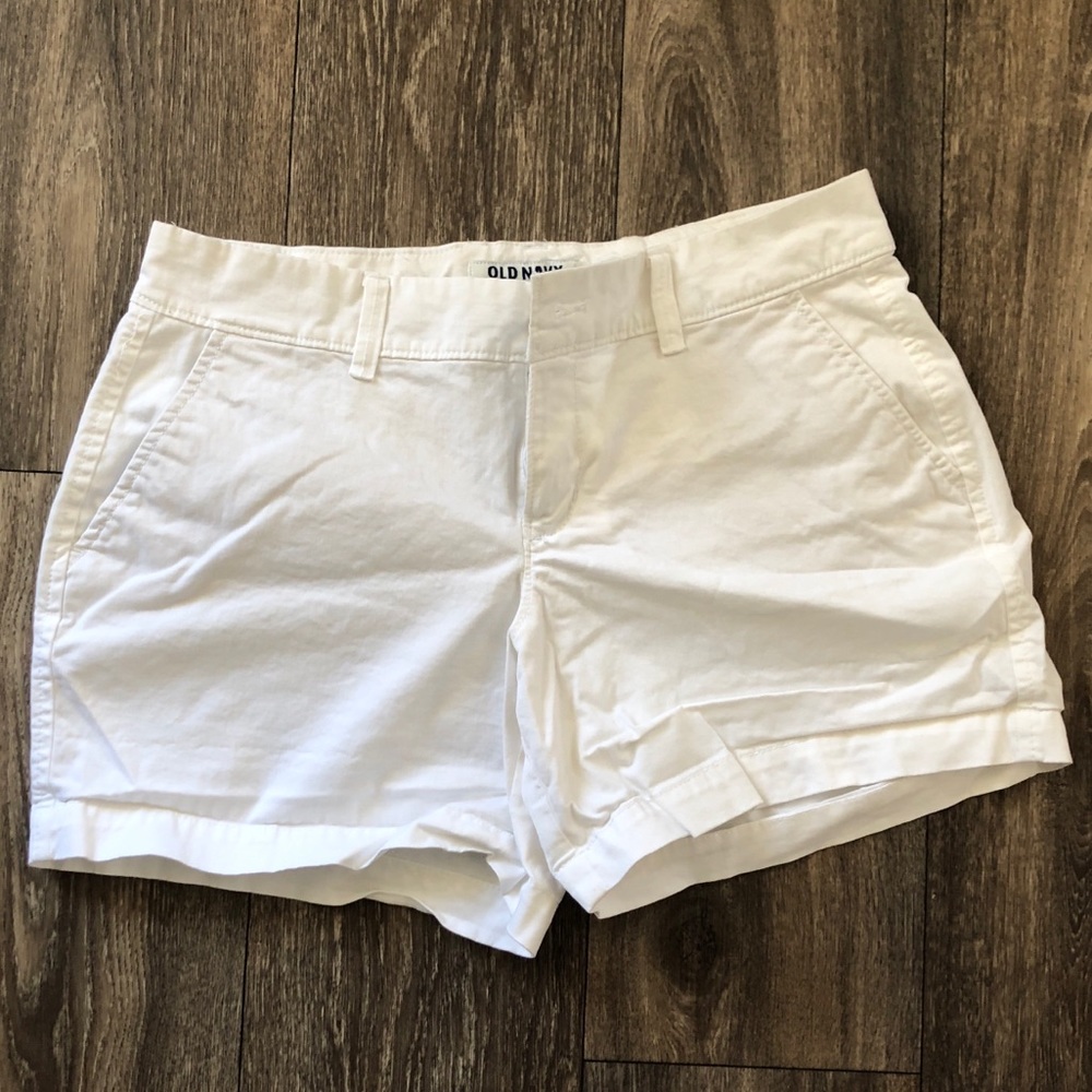 White Cotton Shorts